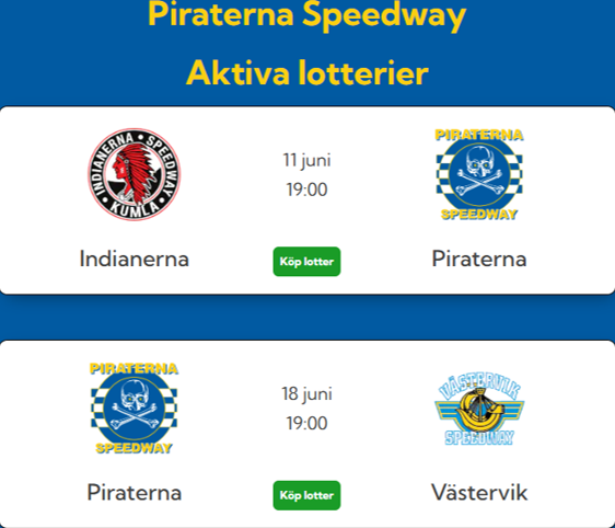 PIRATERNAS MATCHLOTTERI 50/50